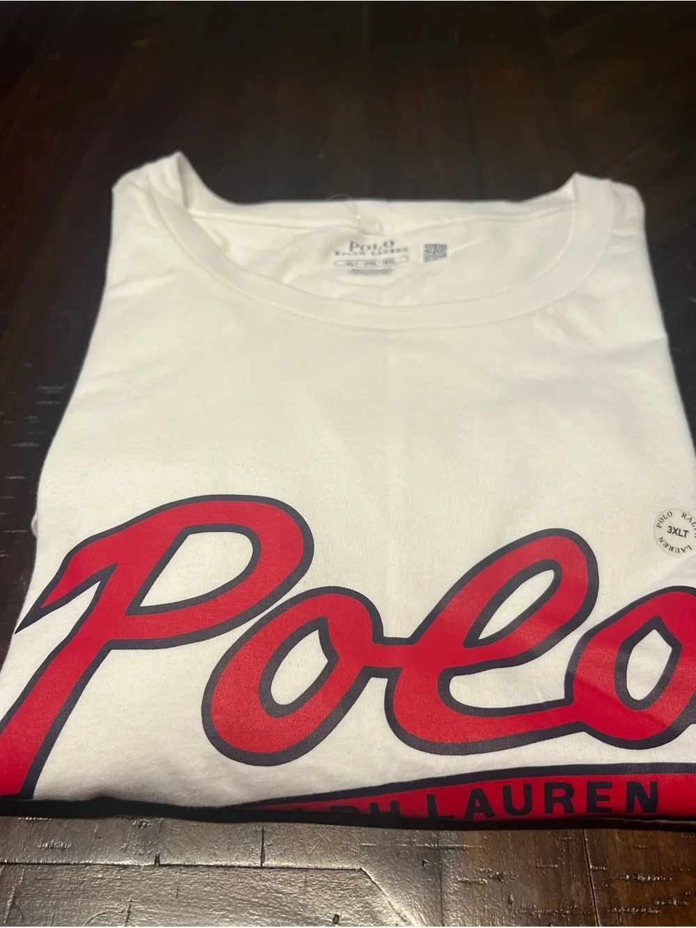 Ralph Lauren Polo Men's White Short Sleeve T-Shirt with Red Logo Size 3XLT